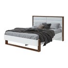 Cama Queen 160cm Com Led Freetown Móveis Lopas Imbuia Clean/b