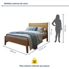 Cama Queen 160cm Madeira Maciça Ratan Esmeralda  Amêndoa Mel
