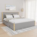 Cama Queen 4 Gavetas Íris Cabecasa Madeiraoriginals Cinza/nat