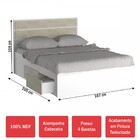 Cama Queen Com 4 Gavetas 100% Mdf 22880 Branco/marfim Areia -