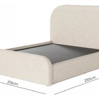 Cama Queen Design Curvas Estrutura Madeira Revestida Linho Al