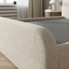 Cama Queen Design Curvas Estrutura Madeira Revestida Linho Al