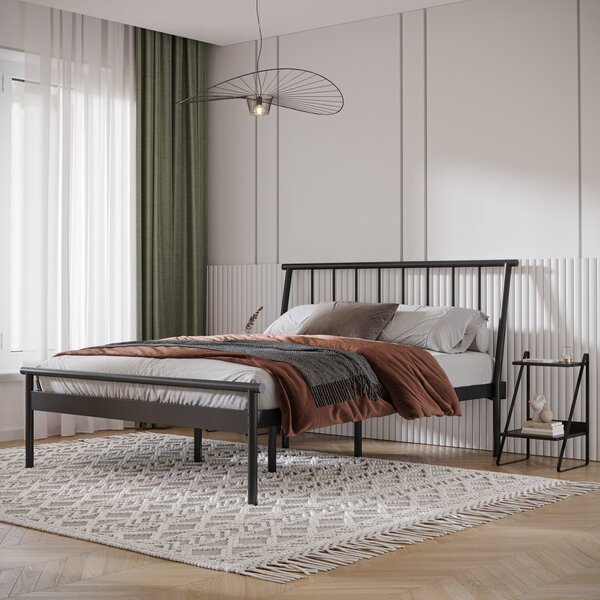 Cama Queen Em Aço Begônia Cabecasa Madeiraoriginals Cinza Gra