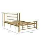 Cama Queen Em Ferro Emy Design Moderno Dourado