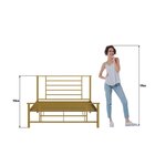 Cama Queen Em Ferro Emy Design Moderno Dourado
