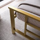 Cama Queen Em Ferro Emy Design Moderno Dourado