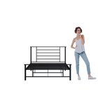 Cama Queen Em Ferro Emy Design Moderno Preto