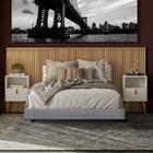 Cama Queen Flutuante Com Cabeceira E Mesa De Cabeceira Carval