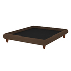 Cama Queen Japonesa 176cm Pés Madeira Haru Veludo Marrom - Sa
