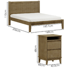 Cama Queen Madeira Maciça 02 Mesas De Cabeceira Milani Store