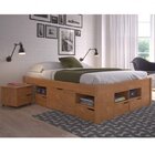 Cama Queen Multifuncional Madeira Maciça 6 Gavetas Charme Int