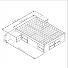 Cama Queen Multifuncional Madeira Maciça 6 Gavetas Charme Int