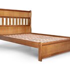 Cama Queen Nathalia 160cm Peseira Baixa Madeira Maciça Mogno