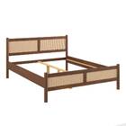 Cama Queen Palhinha Madeira 200 X 160 Cm Rattan Reforcada Cas