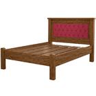 Cama Queen Size Com Capitone Na Cabeceira Mega Castanho E Vin