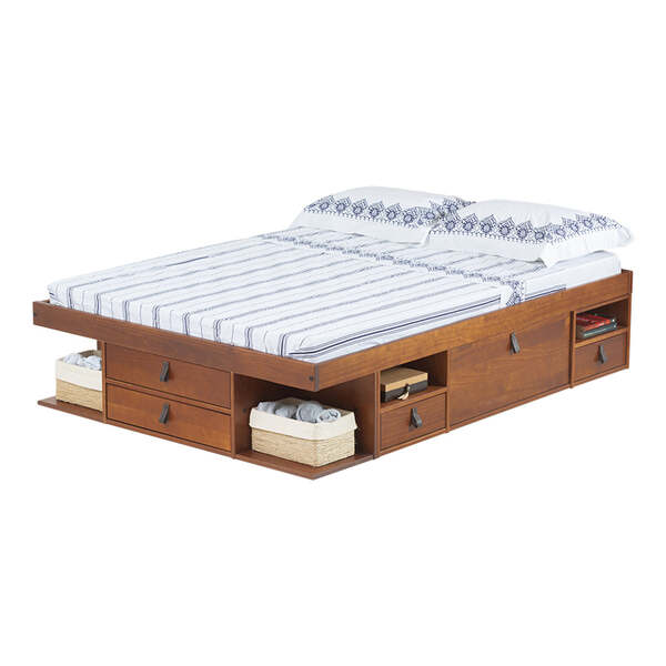 Cama Queen Size Com Gavetas Bali - Caramelo - Meu Móvel De Ma