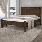 Cama Queen Size Rústica Com Cabeceira Imperatriz Amêndoa