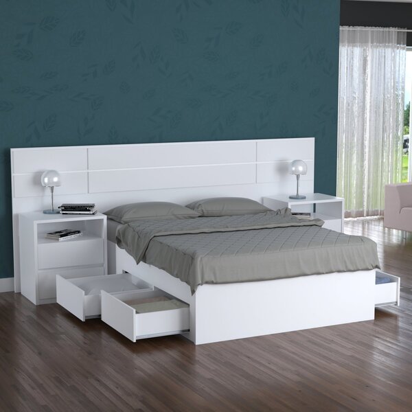Cama Queen Turca Com 4 Gavetas 2228  Branco