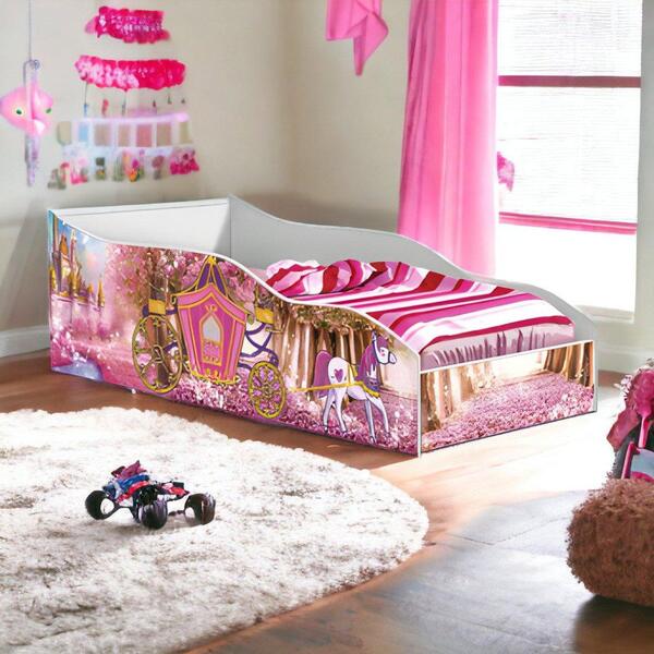 Cama Racer Juvenil Carrossel Com Colchão Gabrielli