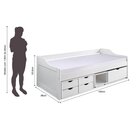 Cama Roma 90x190cm Madeira Maciça Branco