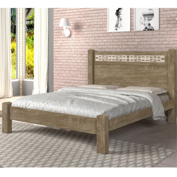 Cama Rossi Casal Noce Detalhe Off White
