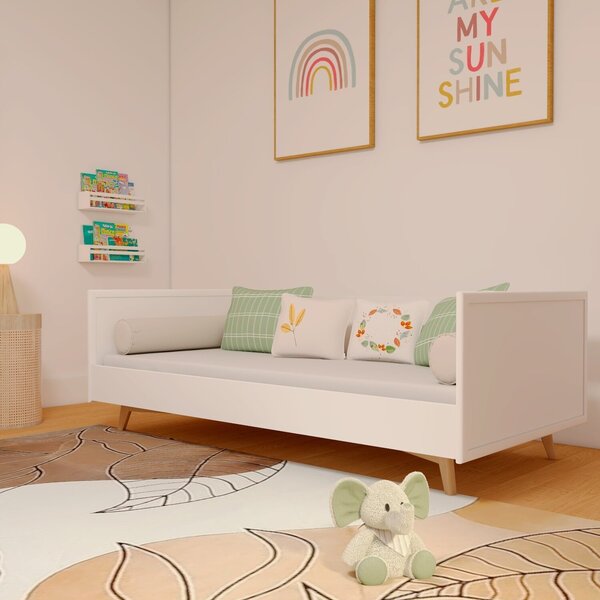 Cama Sofá Infantil Em Mdf Zen Moderna Branco