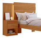 Cama Solteiro 100% Mdf 129x147x198cm Com 1 Mesa De Cabeceira