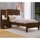 Cama Solteiro 100% Mdf 129x147x198cm Com 1 Mesa De Cabeceira