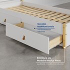 Cama Solteiro 2 Gavetas Íris Cabecasa Madeiraoriginals Branco