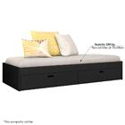 Cama Solteiro 2 Gavetas Puff Preto Fosco