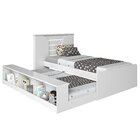Cama Solteiro 3 Nichos E Cama Auxiliar Flex Yumi  Branco
