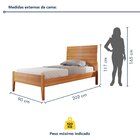 Cama Solteiro 90cm Amazone   Amêndoa