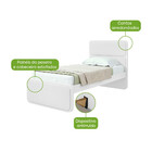 Cama Solteiro 90cm Em Mdf Loop Lopas