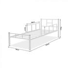 Cama Solteiro Aço, 2 Grades De Proteção, C/ Estrado Branco