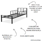 Cama Solteiro Aço Segurança Conforto Proteção Garantido Preto