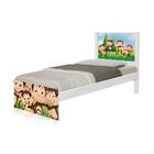 Cama Solteiro Adesivada Safari Macaquinhos Com Colchão