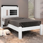 Cama Solteiro Amanda Branco E Preto