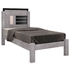 Cama Solteiro Amanda Cinza E Preto