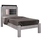 Cama Solteiro Amanda Cinza E Preto