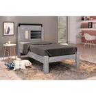 Cama Solteiro Amanda Cinza E Preto