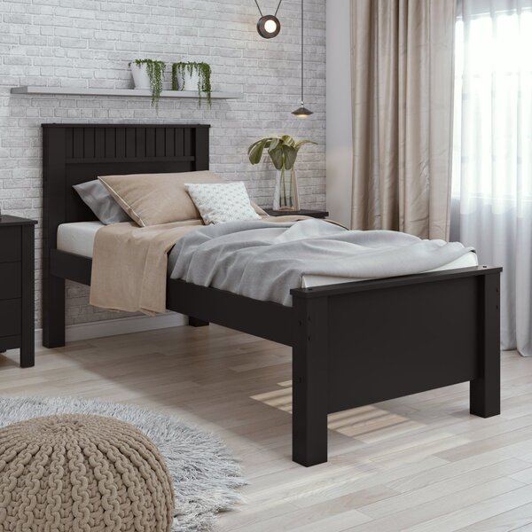 Cama Solteiro Athenas Móveis Lopas 112,5x205x45,3cm Preto Fos