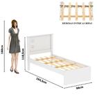 Cama Solteiro Barcelona Branca E Preto Com Auxiliar Tebarrot