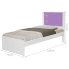 Cama Solteiro Barcelona - Branco E Lilás