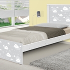 Cama Solteiro Barcelona Nuvem Cinza Menino E Menina Colchão