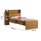 Cama Solteiro Baú Com 2 Gavetas Isa Nature