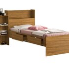 Cama Solteiro Baú Com 2 Gavetas Isa Nature