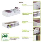 Cama Solteiro Baú Juvenil Com 2 Portas Basculantes 80 Tókio