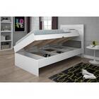 Cama Solteiro Baú Larissa Branca Com Colchão