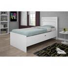 Cama Solteiro Baú Larissa Branca Com Colchão