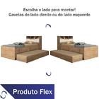 Cama Solteiro Baú Ravena Com Auxiliar Amêndoa Off White